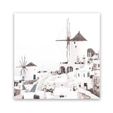 Shop Oia (Square) Photo Art Print-Boho, Coastal, Greece, Photography, Square, Tropical, White-framed poster wall decor artwork