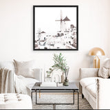 Shop Oia (Square) Photo Canvas Art Print-Boho, Coastal, Greece, Photography Canvas Prints, Square, View All, White-framed wall decor artwork