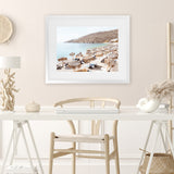 Shop Mykonos Beach I Photo Art Print-Brown, Coastal, Greece, Horizontal, Landscape, Neutrals, Photography, Rectangle, View All-framed poster wall decor artwork