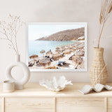 Shop Mykonos Beach I Photo Art Print-Brown, Coastal, Greece, Horizontal, Landscape, Neutrals, Photography, Rectangle, View All-framed poster wall decor artwork