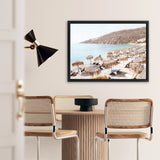 Shop Mykonos Beach I Photo Canvas Art Print-Brown, Coastal, Greece, Horizontal, Landscape, Neutrals, Photography, Photography Canvas Prints, Rectangle, View All-framed wall decor artwork