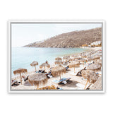 Shop Mykonos Beach I Photo Canvas Art Print-Brown, Coastal, Greece, Horizontal, Landscape, Neutrals, Photography, Photography Canvas Prints, Rectangle, View All-framed wall decor artwork