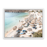 Shop Mykonos Beach II Photo Canvas Art Print-Brown, Coastal, Greece, Horizontal, Landscape, Neutrals, Photography, Photography Canvas Prints, Rectangle, View All-framed wall decor artwork