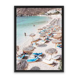 Shop Mykonos Beach III Photo Canvas Art Print-Brown, Coastal, Greece, Photography, Photography Canvas Prints, Portrait, Rectangle, View All-framed wall decor artwork