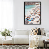 Shop Mykonos Beach III Photo Canvas Art Print-Brown, Coastal, Greece, Photography, Photography Canvas Prints, Portrait, Rectangle, View All-framed wall decor artwork