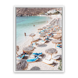 Shop Mykonos Beach III Photo Canvas Art Print-Brown, Coastal, Greece, Photography, Photography Canvas Prints, Portrait, Rectangle, View All-framed wall decor artwork