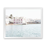 Shop Mykonos Town I Photo Art Print-Coastal, Greece, Horizontal, Landscape, Photography, Rectangle, View All, White-framed poster wall decor artwork