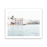 Shop Mykonos Town I Photo Art Print-Coastal, Greece, Horizontal, Landscape, Photography, Rectangle, View All, White-framed poster wall decor artwork