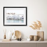 Shop Mykonos Town II Photo Art Print-Blue, Coastal, Greece, Horizontal, Landscape, Photography, Rectangle, View All, White-framed poster wall decor artwork