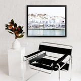 Shop Mykonos Town II Photo Art Print-Blue, Coastal, Greece, Horizontal, Landscape, Photography, Rectangle, View All, White-framed poster wall decor artwork