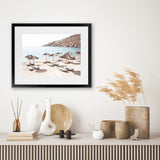 Shop Psarou Beach I Photo Art Print-Boho, Brown, Coastal, Horizontal, Landscape, Neutrals, Photography, Rectangle, View All-framed poster wall decor artwork