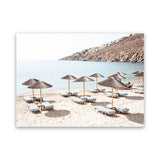 Shop Psarou Beach I Photo Canvas Art Print-Boho, Brown, Coastal, Horizontal, Landscape, Neutrals, Photography, Photography Canvas Prints, Rectangle, View All-framed wall decor artwork