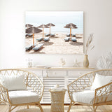 Shop Psarou Beach II Photo Canvas Art Print-Boho, Brown, Coastal, Horizontal, Landscape, Neutrals, Photography, Photography Canvas Prints, Rectangle, View All-framed wall decor artwork