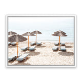 Shop Psarou Beach II Photo Canvas Art Print-Boho, Brown, Coastal, Horizontal, Landscape, Neutrals, Photography, Photography Canvas Prints, Rectangle, View All-framed wall decor artwork