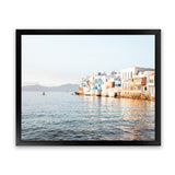 Shop Little Venice Mykonos I Photo Art Print-Blue, Coastal, Horizontal, Landscape, Photography, Rectangle, View All-framed poster wall decor artwork