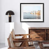 Shop Little Venice Mykonos I Photo Art Print-Blue, Coastal, Horizontal, Landscape, Photography, Rectangle, View All-framed poster wall decor artwork