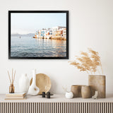 Shop Little Venice Mykonos I Photo Art Print-Blue, Coastal, Horizontal, Landscape, Photography, Rectangle, View All-framed poster wall decor artwork