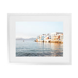 Shop Little Venice Mykonos I Photo Art Print-Blue, Coastal, Horizontal, Landscape, Photography, Rectangle, View All-framed poster wall decor artwork