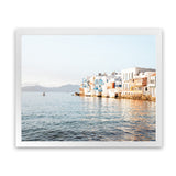 Shop Little Venice Mykonos I Photo Art Print-Blue, Coastal, Horizontal, Landscape, Photography, Rectangle, View All-framed poster wall decor artwork