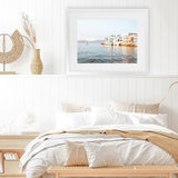 Shop Little Venice Mykonos I Photo Art Print-Blue, Coastal, Horizontal, Landscape, Photography, Rectangle, View All-framed poster wall decor artwork