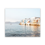 Shop Little Venice Mykonos I Photo Art Print-Blue, Coastal, Horizontal, Landscape, Photography, Rectangle, View All-framed poster wall decor artwork