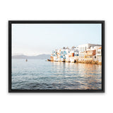 Shop Little Venice Mykonos I Photo Canvas Art Print-Blue, Coastal, Horizontal, Landscape, Photography, Photography Canvas Prints, Rectangle, View All-framed wall decor artwork