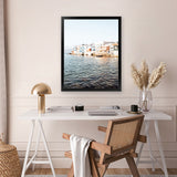 Shop Little Venice Mykonos II Photo Art Print-Blue, Coastal, Photography, Portrait, Rectangle, View All-framed poster wall decor artwork