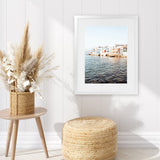 Shop Little Venice Mykonos II Photo Art Print-Blue, Coastal, Photography, Portrait, Rectangle, View All-framed poster wall decor artwork