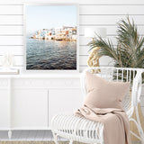 Shop Little Venice Mykonos II Photo Art Print-Blue, Coastal, Photography, Portrait, Rectangle, View All-framed poster wall decor artwork