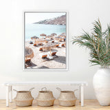 Shop Mykonos Beach IV Photo Canvas Art Print-Boho, Brown, Coastal, Greece, Neutrals, Photography, Photography Canvas Prints, Portrait, Rectangle, View All-framed wall decor artwork