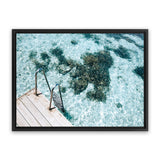 Shop Sea Pool Photo Canvas Art Print-Blue, Coastal, Green, Horizontal, Landscape, Photography, Photography Canvas Prints, Rectangle, View All-framed wall decor artwork