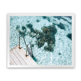 Shop Sea Pool Photo Art Print-Blue, Coastal, Green, Horizontal, Photography, Rectangle, View All-framed poster wall decor artwork