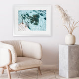 Shop Sea Pool Photo Art Print-Blue, Coastal, Green, Horizontal, Photography, Rectangle, View All-framed poster wall decor artwork