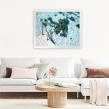 Shop Sea Pool Photo Art Print-Blue, Coastal, Green, Horizontal, Photography, Rectangle, View All-framed poster wall decor artwork