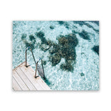 Shop Sea Pool Photo Art Print-Blue, Coastal, Green, Horizontal, Photography, Rectangle, View All-framed poster wall decor artwork