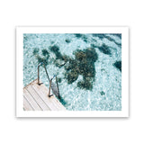 Shop Sea Pool Photo Art Print-Blue, Coastal, Green, Horizontal, Photography, Rectangle, View All-framed poster wall decor artwork