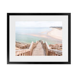 Shop Ocean Stairs Photo Art Print-Coastal, Horizontal, Neutrals, Photography, Rectangle, View All-framed poster wall decor artwork