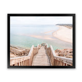 Shop Ocean Stairs Photo Art Print-Coastal, Horizontal, Neutrals, Photography, Rectangle, View All-framed poster wall decor artwork