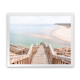 Shop Ocean Stairs Photo Art Print-Coastal, Horizontal, Neutrals, Photography, Rectangle, View All-framed poster wall decor artwork