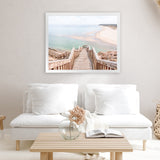 Shop Ocean Stairs Photo Art Print-Coastal, Horizontal, Neutrals, Photography, Rectangle, View All-framed poster wall decor artwork