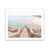 Shop Ocean Stairs Photo Art Print-Coastal, Horizontal, Neutrals, Photography, Rectangle, View All-framed poster wall decor artwork