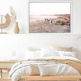 Shop Beach Kangaroos Photo Canvas Art Print-Animals, Horizontal, Landscape, Neutrals, Photography, Photography Canvas Prints, Rectangle, View All-framed wall decor artwork