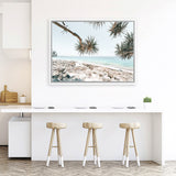 Shop Beach Outlook I Photo Canvas Art Print-Coastal, Green, Horizontal, Landscape, Neutrals, Photography, Photography Canvas Prints, Rectangle, Tropical, View All-framed wall decor artwork