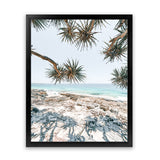 Shop Beach Outlook II Photo Art Print-Coastal, Green, Neutrals, Photography, Portrait, Rectangle, Tropical, View All-framed poster wall decor artwork