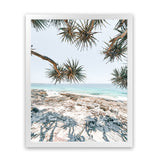 Shop Beach Outlook II Photo Art Print-Coastal, Green, Neutrals, Photography, Portrait, Rectangle, Tropical, View All-framed poster wall decor artwork
