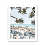 Shop Beach Outlook II Photo Art Print-Coastal, Green, Neutrals, Photography, Portrait, Rectangle, Tropical, View All-framed poster wall decor artwork