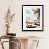 Shop Santorini Beach Parasols Photo Art Print-Boho, Brown, Coastal, Neutrals, Photography, Portrait, Rectangle, Tropical, View All-framed poster wall decor artwork