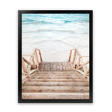 Shop Ocean Beach Stairs Photo Art Print-Boho, Brown, Coastal, Neutrals, Photography, Portrait, Rectangle, View All-framed poster wall decor artwork