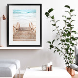Shop Ocean Beach Stairs Photo Art Print-Boho, Brown, Coastal, Neutrals, Photography, Portrait, Rectangle, View All-framed poster wall decor artwork