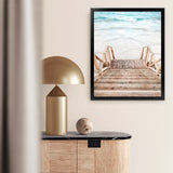 Shop Ocean Beach Stairs Photo Art Print-Boho, Brown, Coastal, Neutrals, Photography, Portrait, Rectangle, View All-framed poster wall decor artwork
